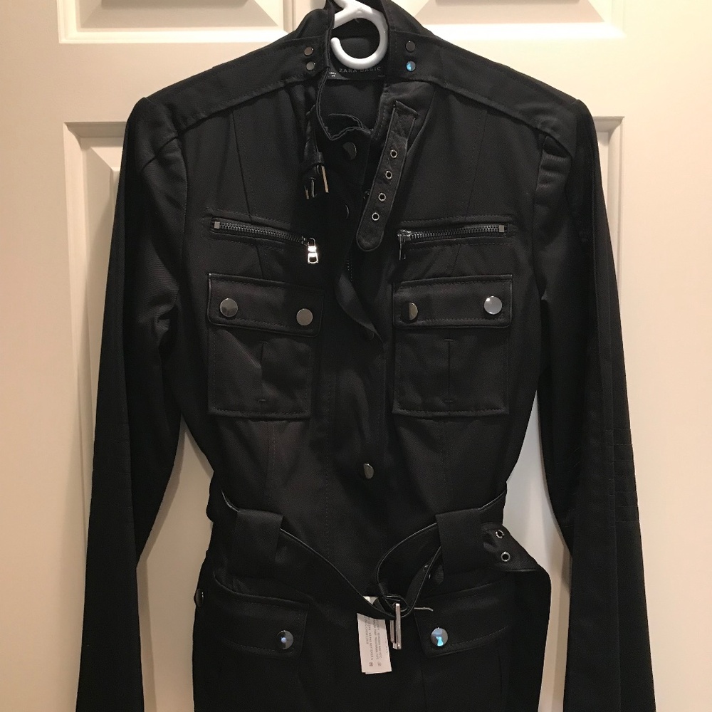 ZARA MILITARY JACKET WOMEN'S , BLACK - LARGE-  NWT